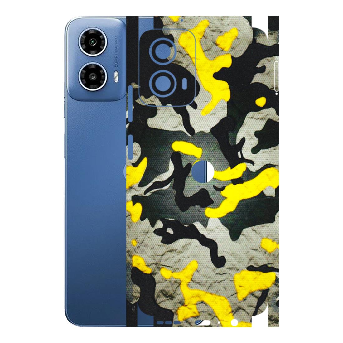 Motorola Phone Skins (All Models) - Yellow Camouflage - 3D Embossed Finish (L-61) Motorola Moto G 34 (5G)