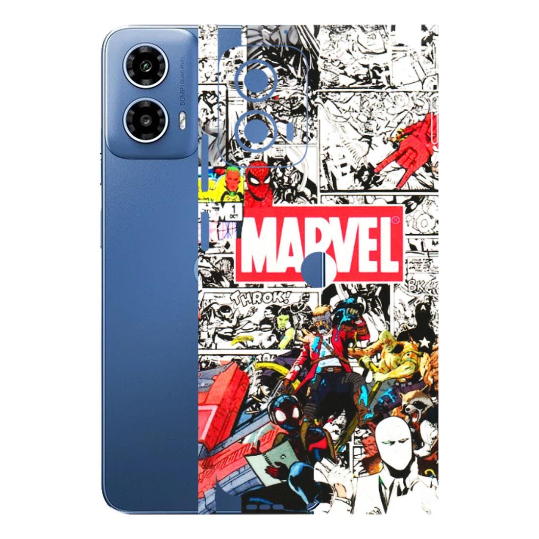 Motorola Phone Skins (All Models) - Marvel Colorful Comic - 3D Embossed Finish (L-64) Motorola Moto G 34 (5G)
