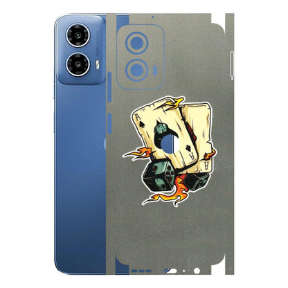 Motorola Phone Skins (All Models) - Grey Cards Of Ace - 3D Embossed Finish (L-77) Motorola Moto G 34 (5G)