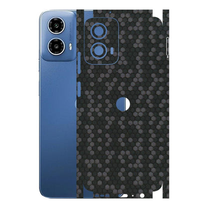 Motorola Phone Skins (All Models) - Black Grey Honeycomb Sober - 3D Embossed Finish (L-85) Motorola Moto G 34 (5G)