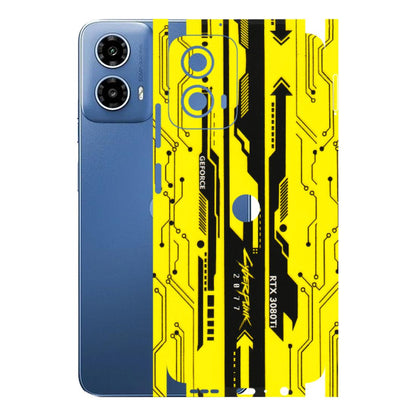 Motorola Phone Skins (All Models) - Yellow Cyberpunk - 3D Embossed Finish (L-93) Motorola Moto G 34 (5G)