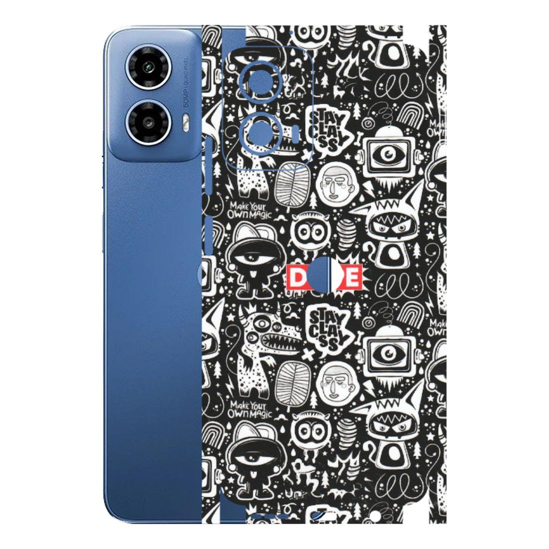 Motorola Phone Skins (All Models) - Dope Stay Classy Black Doodles - Matte Finish (M-126) Motorola Moto G 34 (5G)