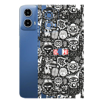 Motorola Phone Skins (All Models) - Dope Stay Classy Black Doodles - Matte Finish (M-126) Motorola Moto G 34 (5G)
