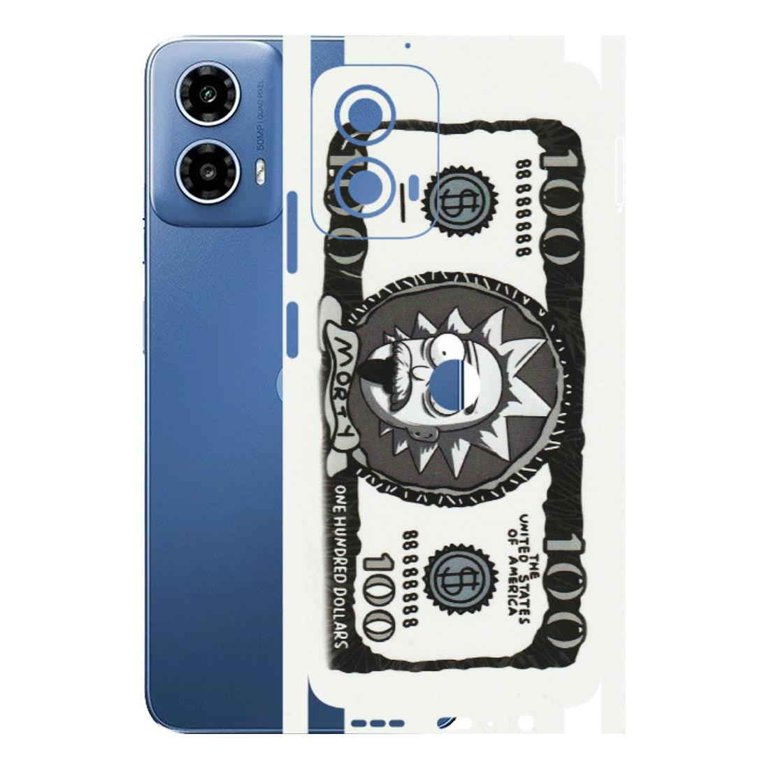 Motorola Phone Skins (All Models) - Rick And Morty Hundred Dollar Anime - Matte Finish (M-161) Motorola Moto G 34 (5G)
