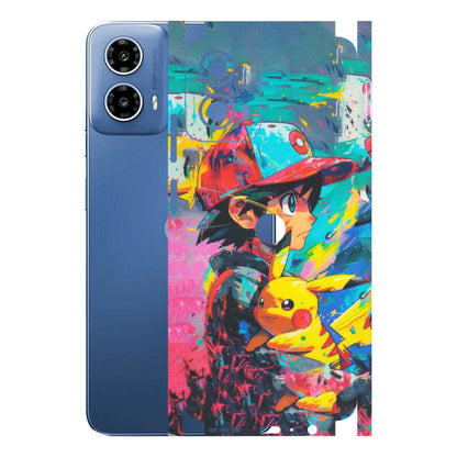 Motorola Phone Skins (All Models) - Ash & Pikachu - Matte Finish (M-26) Motorola Moto G 34 (5G)