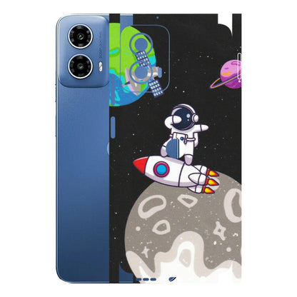 Motorola Phone Skins (All Models) - Astronaut Vibing Toon Running - Matte Finish (M-39) Motorola Moto G 34 (5G)