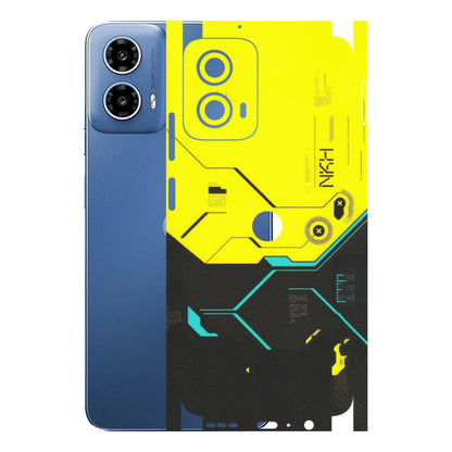 Motorola Phone Skins (All Models) - Black Yellow Technica - Matte Finish (M-53) Motorola Moto G 34 (5G)