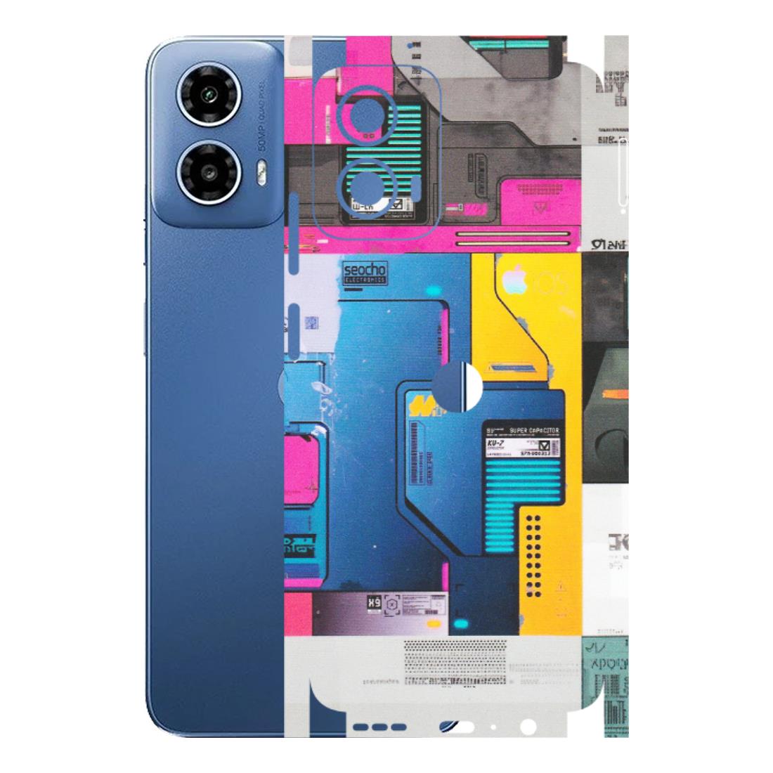 Motorola Phone Skins (All Models) - Colourfull Motherboard Internals - Matte Finish (M-55) Motorola Moto G 34 (5G)