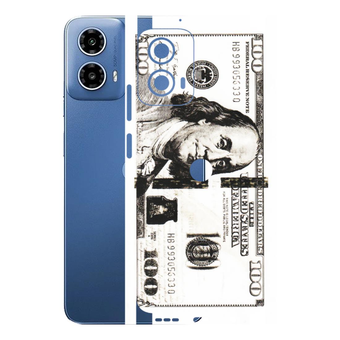 Motorola Phone Skins (All Models) - 100 Dollar Currency - Transparent Finish (T-01) Motorola Moto G 34 (5G)