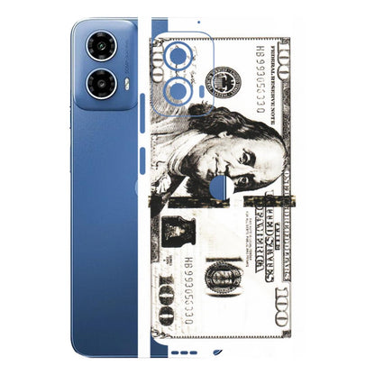 Motorola Phone Skins (All Models) - 100 Dollar Currency - Transparent Finish (T-01) Motorola Moto G 34 (5G)