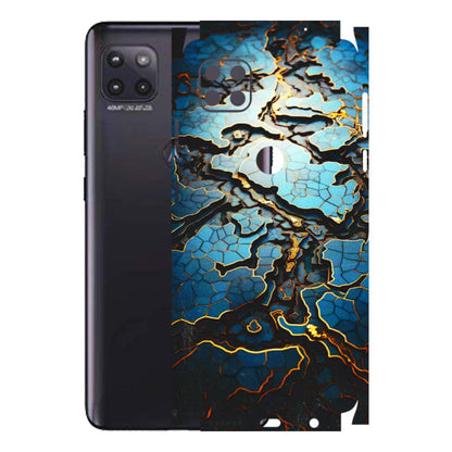 Motorola Phone Skins (All Models) - Blue Gold Abstract - 3D Embossed Finish (L-11) Motorola Moto G (5G)