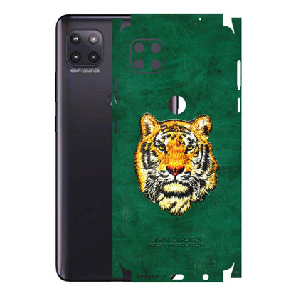 Motorola Phone Skins (All Models) - Leather Feel Tiger - 3D Embossed Finish (L-111) Motorola Moto G (5G)