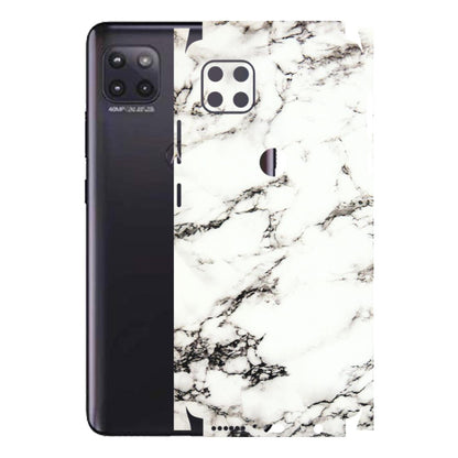 Motorola Phone Skins (All Models) - Black and White Marble Texture - 3D Embossed Finish (L-124) Motorola Moto G (5G)