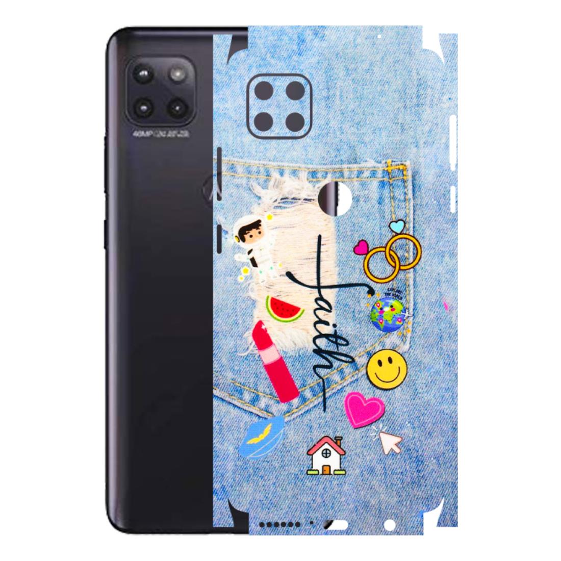 Motorola Phone Skins (All Models) - Denim Jeans Pocket - 3D Embossed Finish (L-134) Motorola Moto G (5G)