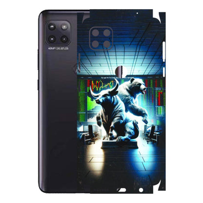 Motorola Phone Skins (All Models) - Stock Market Sensex Bear vs Bulls - 3D Embossed Finish (L-15) Motorola Moto G (5G)