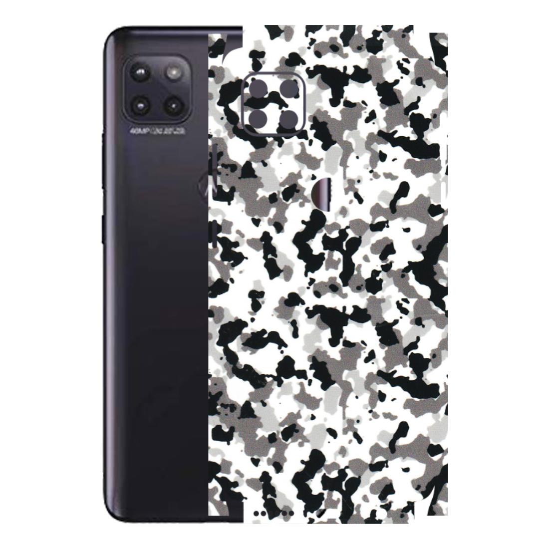 Motorola Phone Skins (All Models) - White Black Camouflage - 3D Embossed Finish (L-18) Motorola Moto G (5G)