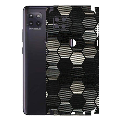 Motorola Phone Skins (All Models) - Black & White Dotted Honeycomb Texture - 3D Embossed Finish (L-202) Motorola Moto G (5G)