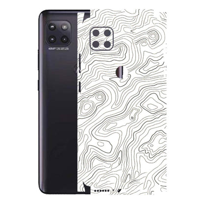 Motorola Phone Skins (All Models) - White Black Swirls - 3D Embossed Finish (L-219) Motorola Moto G (5G)