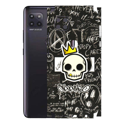 Motorola Phone Skins (All Models) - Funny Skull Black Chalk Grafitti - 3D Embossed Finish (L-22) Motorola Moto G (5G)