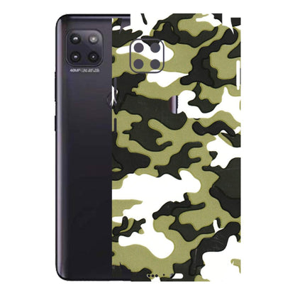 Motorola Phone Skins (All Models) - Camouflages White And Green - 3D Embossed Finish (L-243) Motorola Moto G (5G)