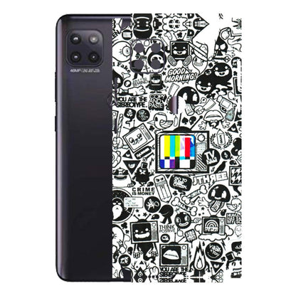 Motorola Phone Skins (All Models) - Doodles Positive Art - 3D Embossed Finish (L-263) Motorola Moto G (5G)