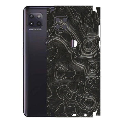 Motorola Phone Skins (All Models) - Abstract White Line Map - 3D Embossed Finish (L-269) Motorola Moto G (5G)