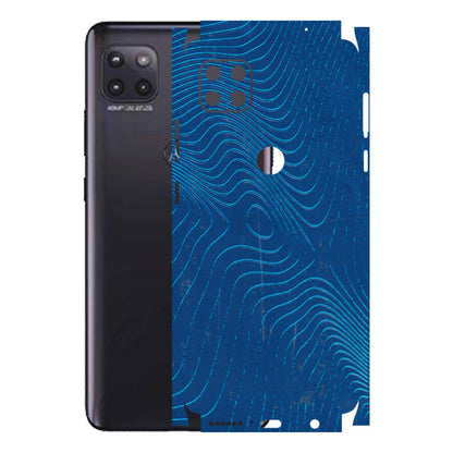 Motorola Phone Skins (All Models) - Abstract Blue Line Map - 3D Embossed Finish (L-272) Motorola Moto G (5G)