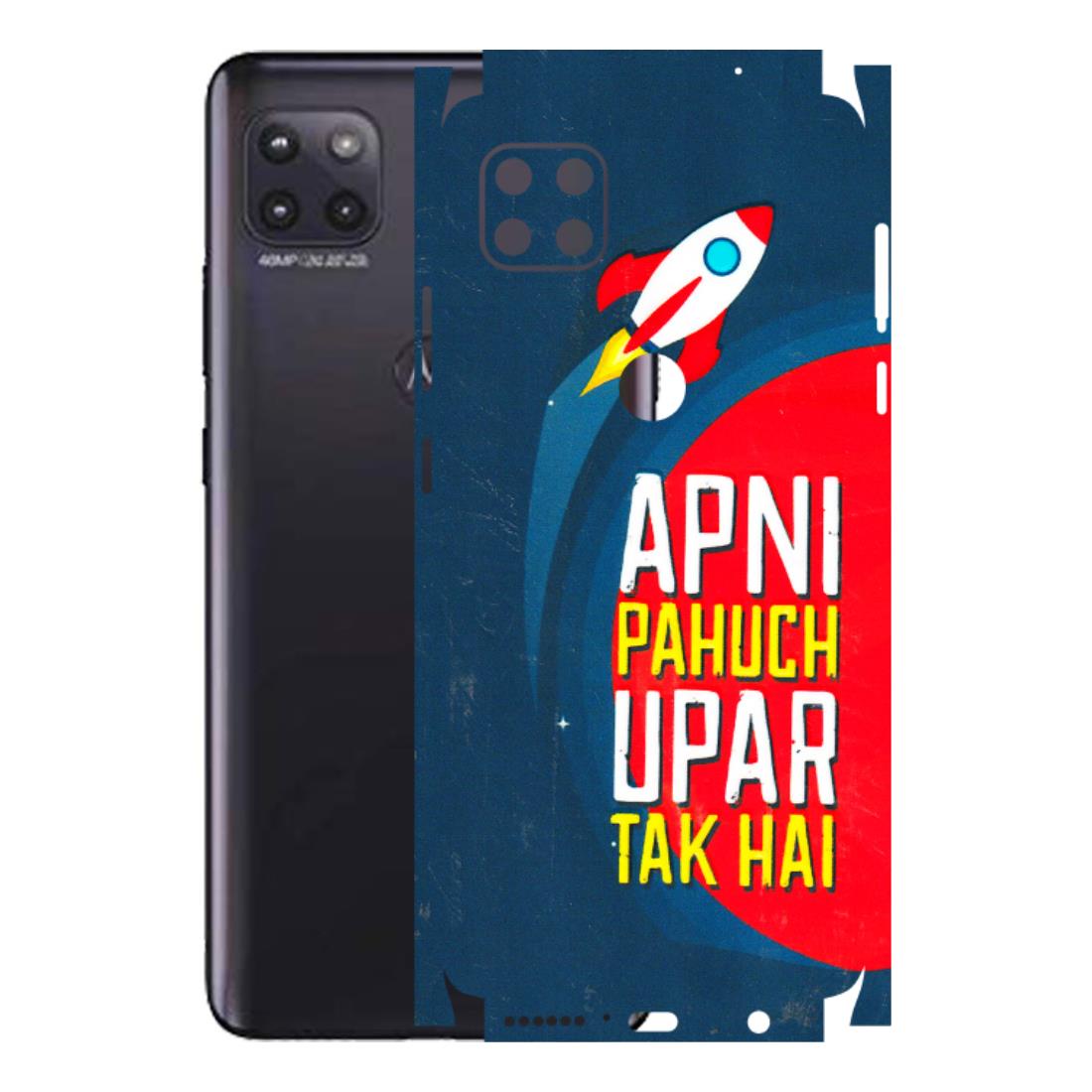 Motorola Phone Skins (All Models) - Apni Pahuch Upar Tak Hai - 3D Embossed Finish (L-276) Motorola Moto G (5G)