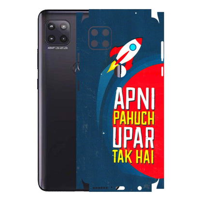 Motorola Phone Skins (All Models) - Apni Pahuch Upar Tak Hai - 3D Embossed Finish (L-276) Motorola Moto G (5G)