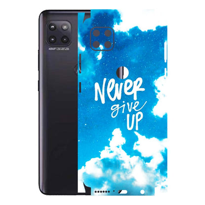 Motorola Phone Skins (All Models) - Never Give Up - 3D Embossed Finish (L-279) Motorola Moto G (5G)