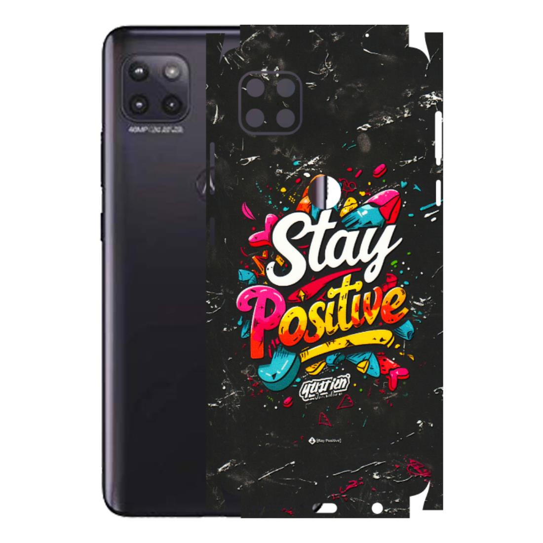 Motorola Phone Skins (All Models) - Stay Positive Black - 3D Embossed Finish (L-31) Motorola Moto G (5G)