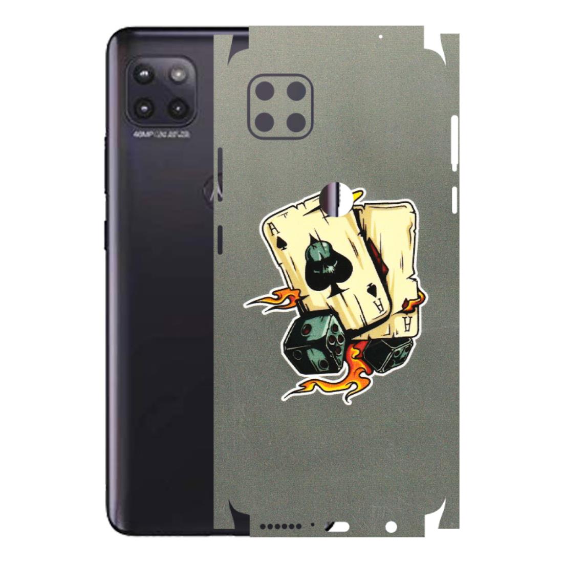 Motorola Phone Skins (All Models) - Grey Cards Of Ace - 3D Embossed Finish (L-77) Motorola Moto G (5G)