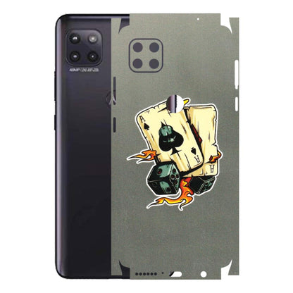 Motorola Phone Skins (All Models) - Grey Cards Of Ace - 3D Embossed Finish (L-77) Motorola Moto G (5G)