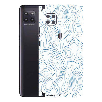 Motorola Phone Skins (All Models) - Blue And White Swirls - Matte Finish (M-139) Motorola Moto G (5G)