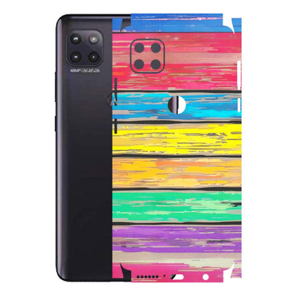 Motorola Phone Skins (All Models) - Multi Colour Wooden Wall - Matte Finish (M-96) Motorola Moto G (5G)