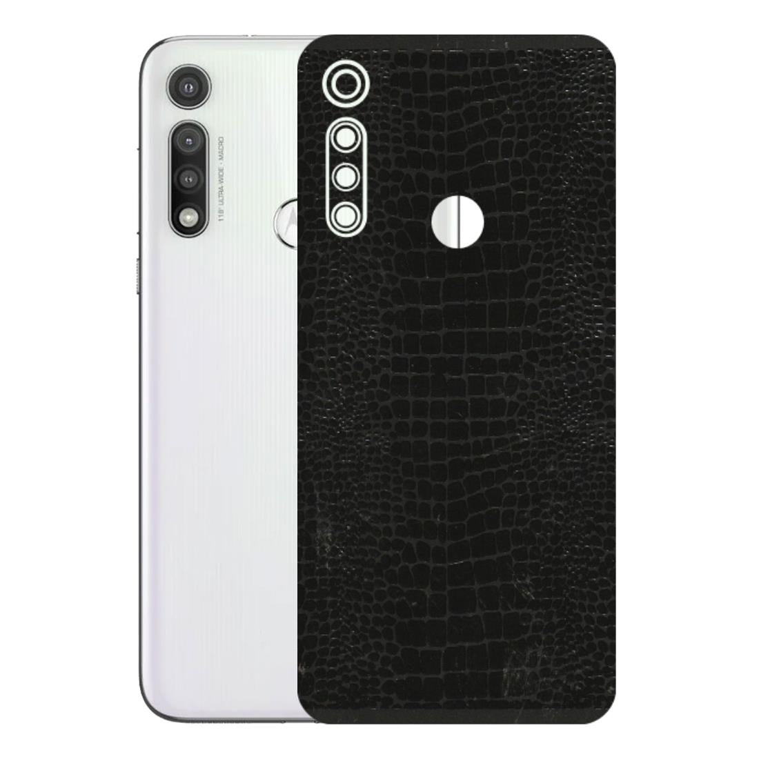 Motorola Phone Skins (All Models) - Snake Leather Black - 3D Embossed Finish (L-107) Motorola Moto G Fast