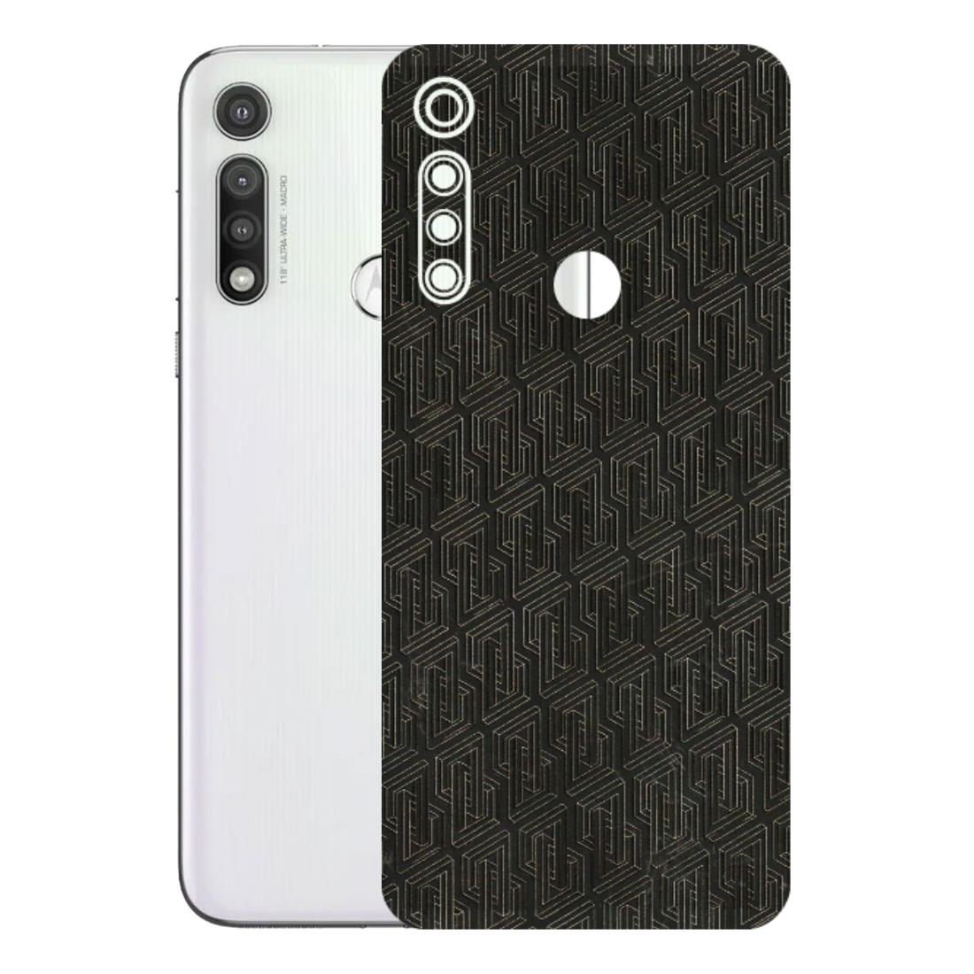 Motorola Phone Skins (All Models) - Black Abstract Pattern - 3D Embossed Finish (L-117) Motorola Moto G Fast