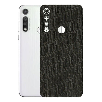 Motorola Phone Skins (All Models) - Black Abstract Pattern - 3D Embossed Finish (L-117) Motorola Moto G Fast