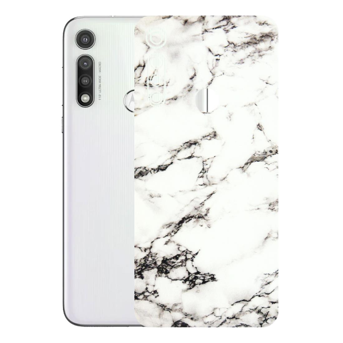 Motorola Phone Skins (All Models) - Black and White Marble Texture - 3D Embossed Finish (L-124) Motorola Moto G Fast