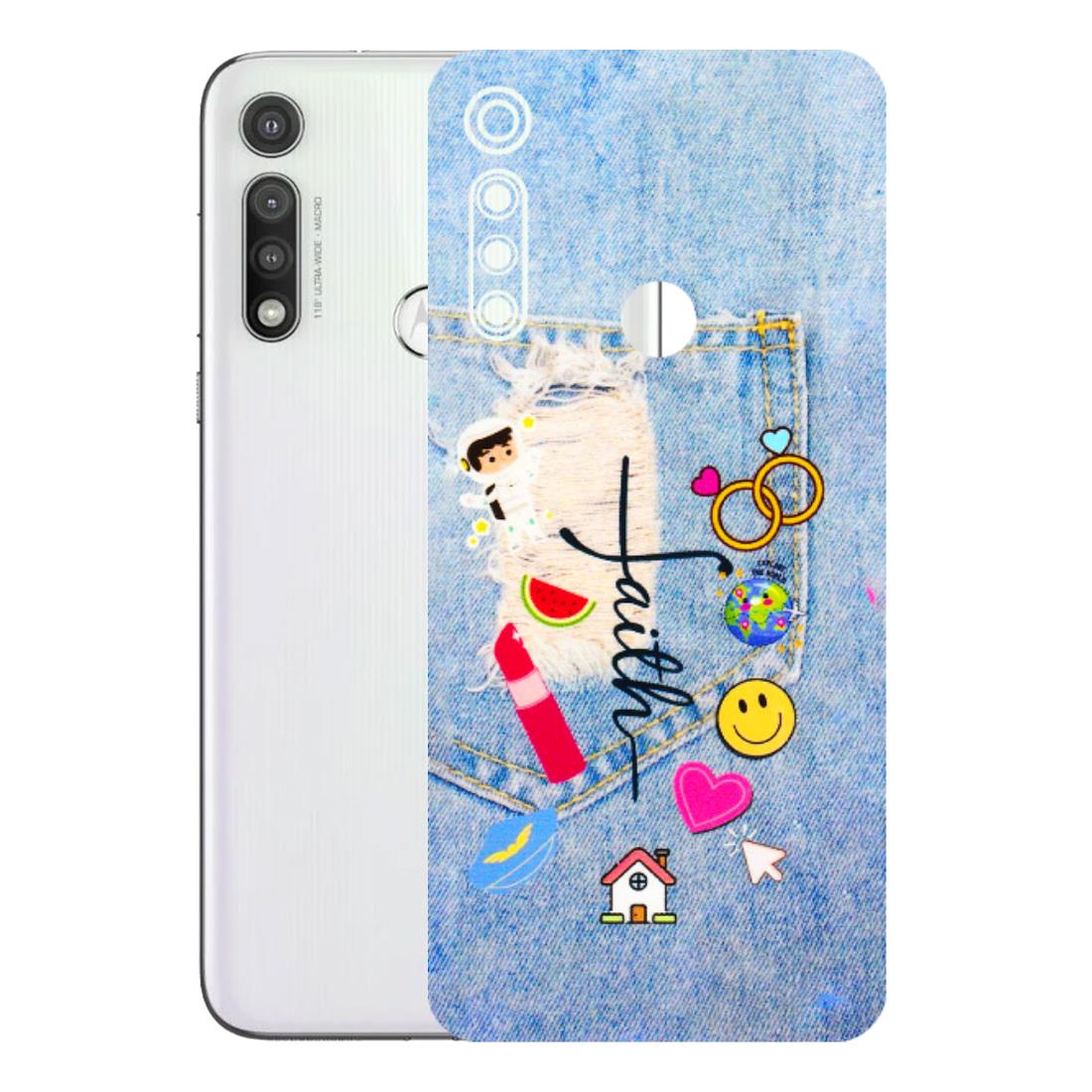 Motorola Phone Skins (All Models) - Denim Jeans Pocket - 3D Embossed Finish (L-134) Motorola Moto G Fast