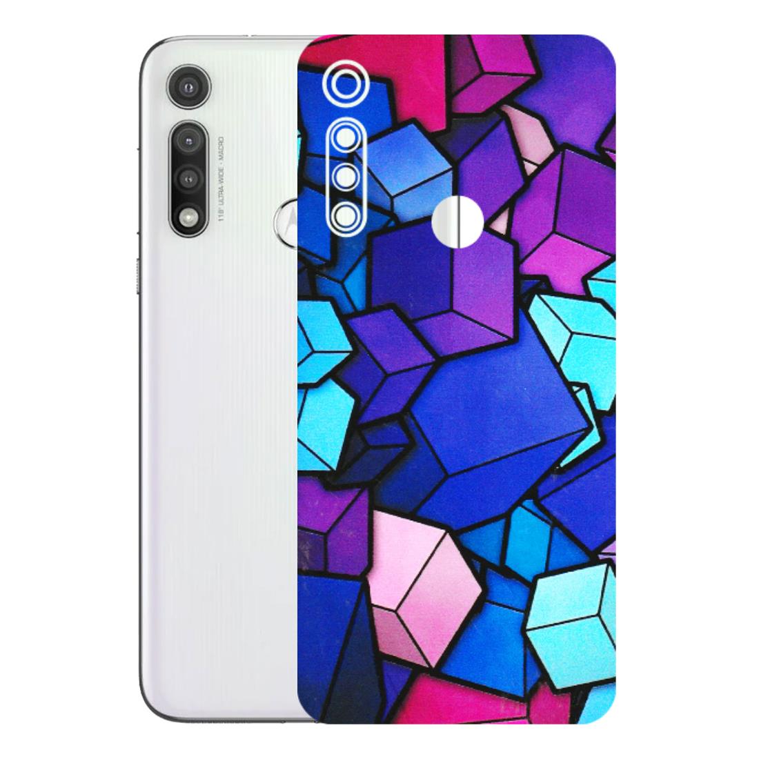 Motorola Phone Skins (All Models) - Cube Doodle - 3D Embossed Finish (L-141) Motorola Moto G Fast