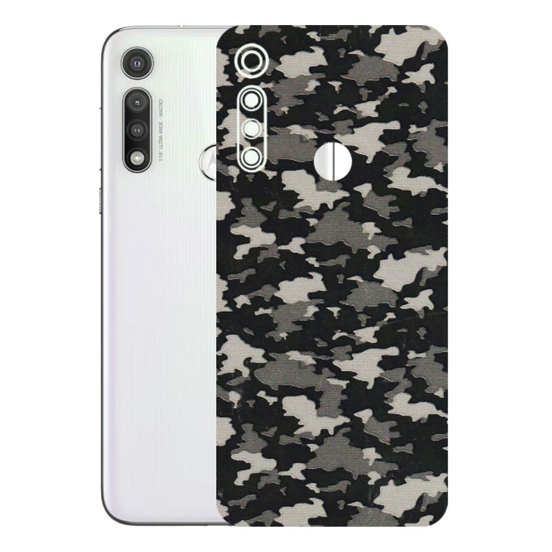 Motorola Phone Skins (All Models) - Black/Grey Camoflaunge - 3D Embossed Finish (L-142) Motorola Moto G Fast