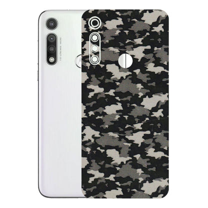Motorola Phone Skins (All Models) - Black/Grey Camoflaunge - 3D Embossed Finish (L-142) Motorola Moto G Fast