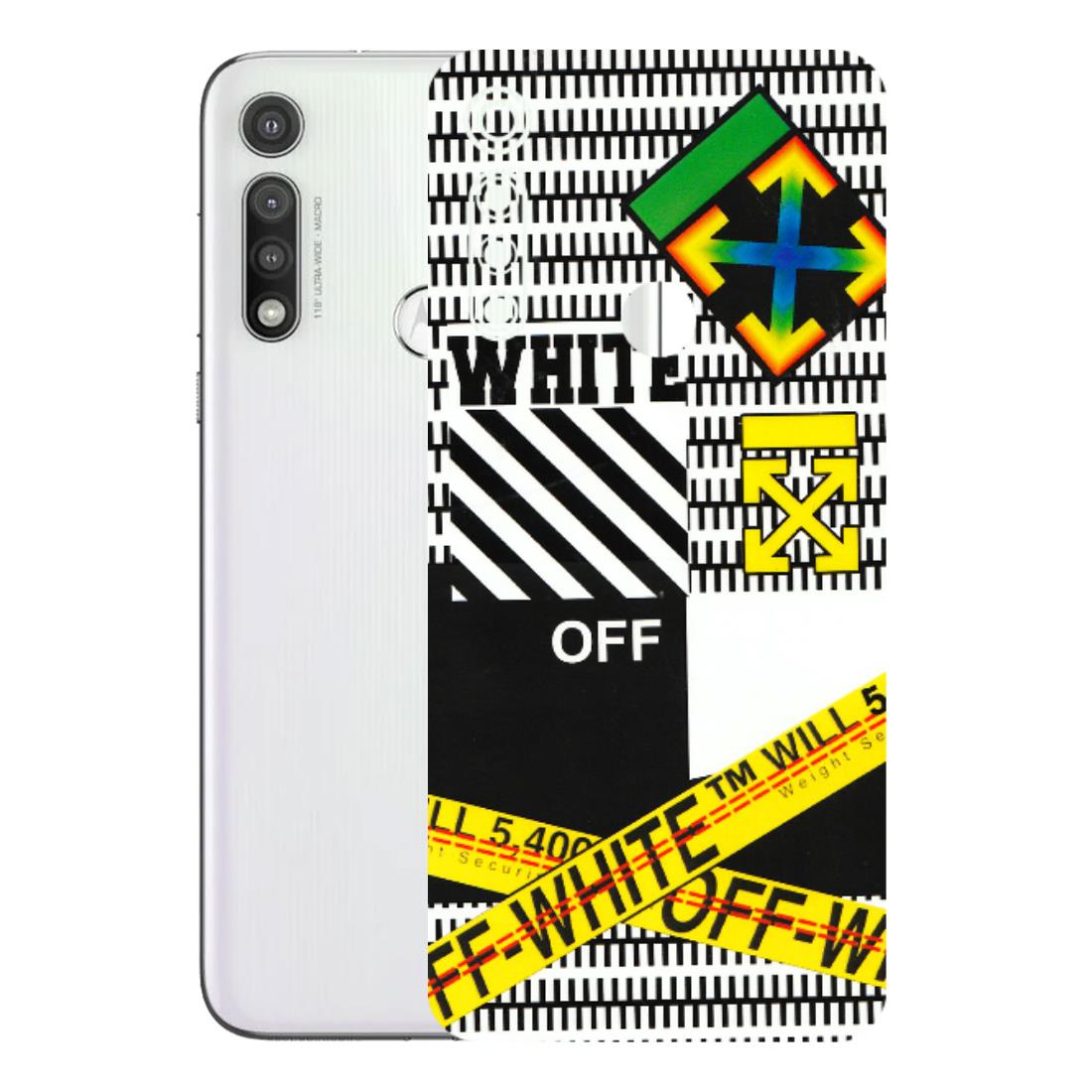 Motorola Phone Skins (All Models) - White Off Abstract - 3D Embossed Finish (L-172) Motorola Moto G Fast