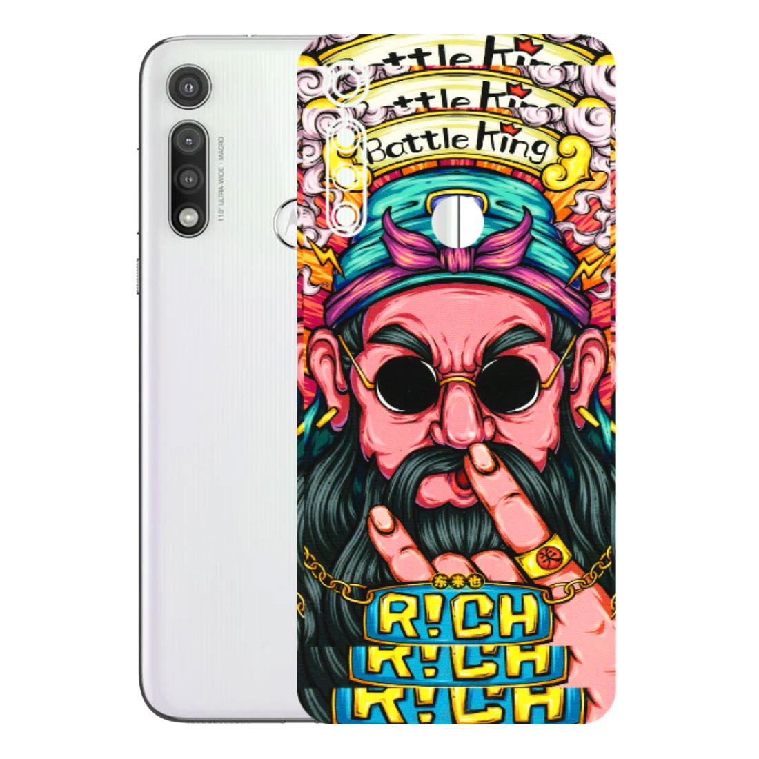Motorola Phone Skins (All Models) - Battle King Dude Face - 3D Embossed Finish (L-178) Motorola Moto G Fast