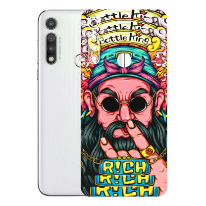 Motorola Phone Skins (All Models) - Battle King Dude Face - 3D Embossed Finish (L-178) Motorola Moto G Fast
