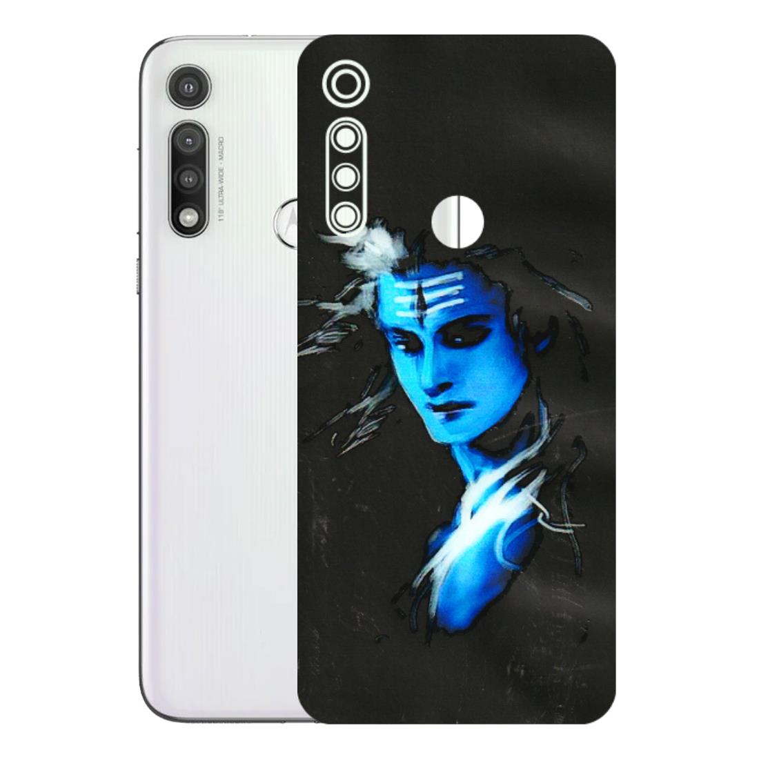 Motorola Phone Skins (All Models) - Har Har Mahadev Blue/Black - 3D Embossed Finish (L-185) Motorola Moto G Fast