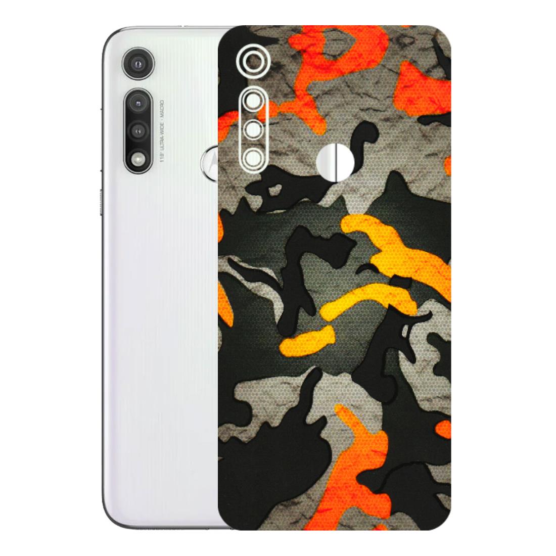 Motorola Phone Skins (All Models) - Orange Camouflage - 3D Embossed Finish (L-204) Motorola Moto G Fast