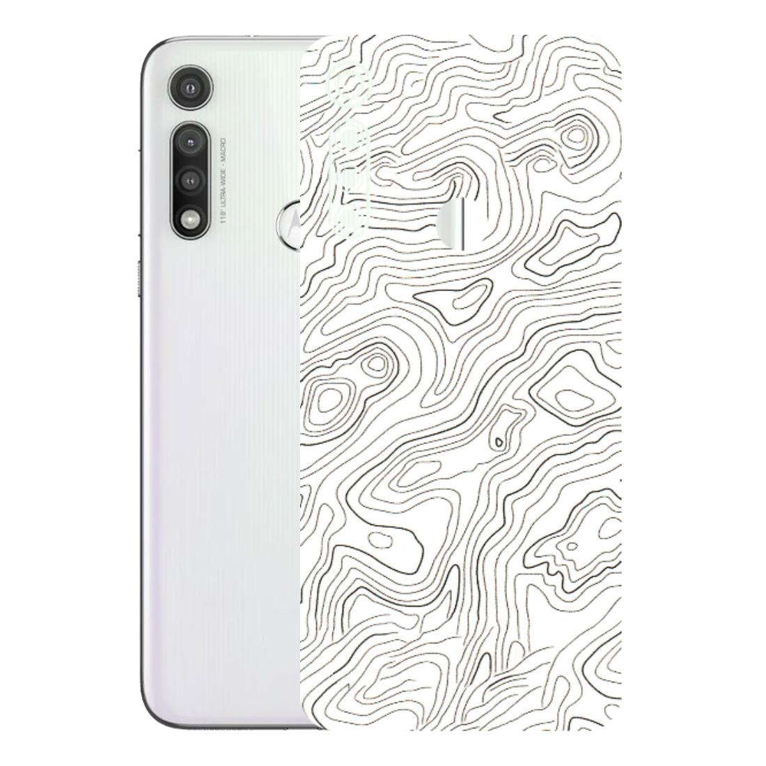 Motorola Phone Skins (All Models) - White Black Swirls - 3D Embossed Finish (L-219) Motorola Moto G Fast
