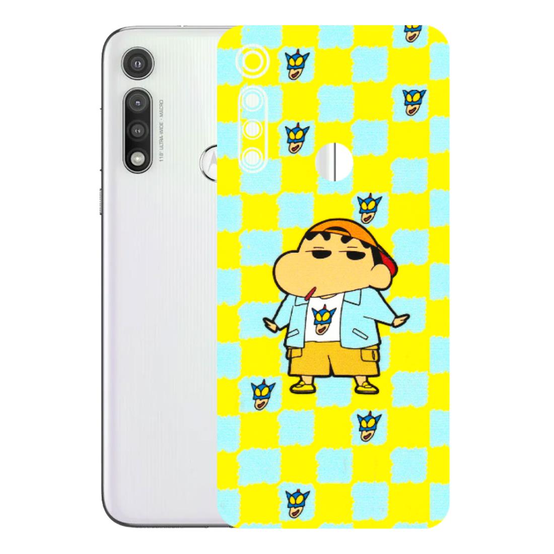 Motorola Phone Skins (All Models) - Yellow Blue Shinchan Cute - 3D Embossed Finish (L-221) Motorola Moto G Fast